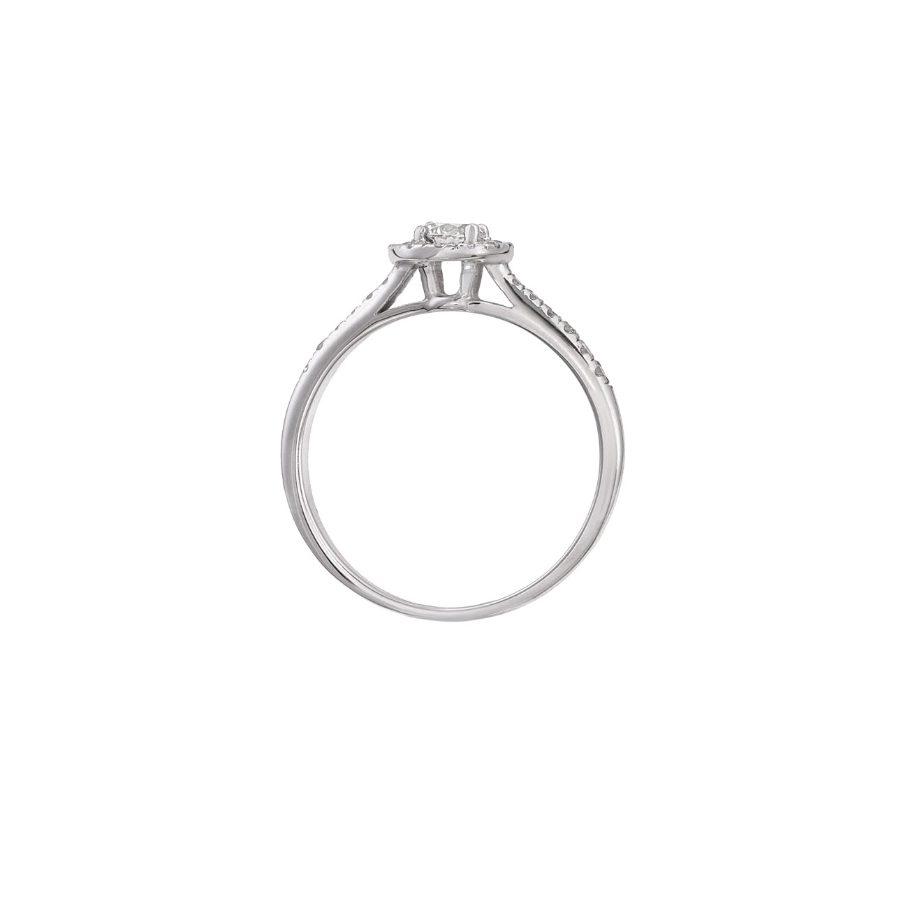 Round Brilliant Single Halo Engagement Ring - Image 4