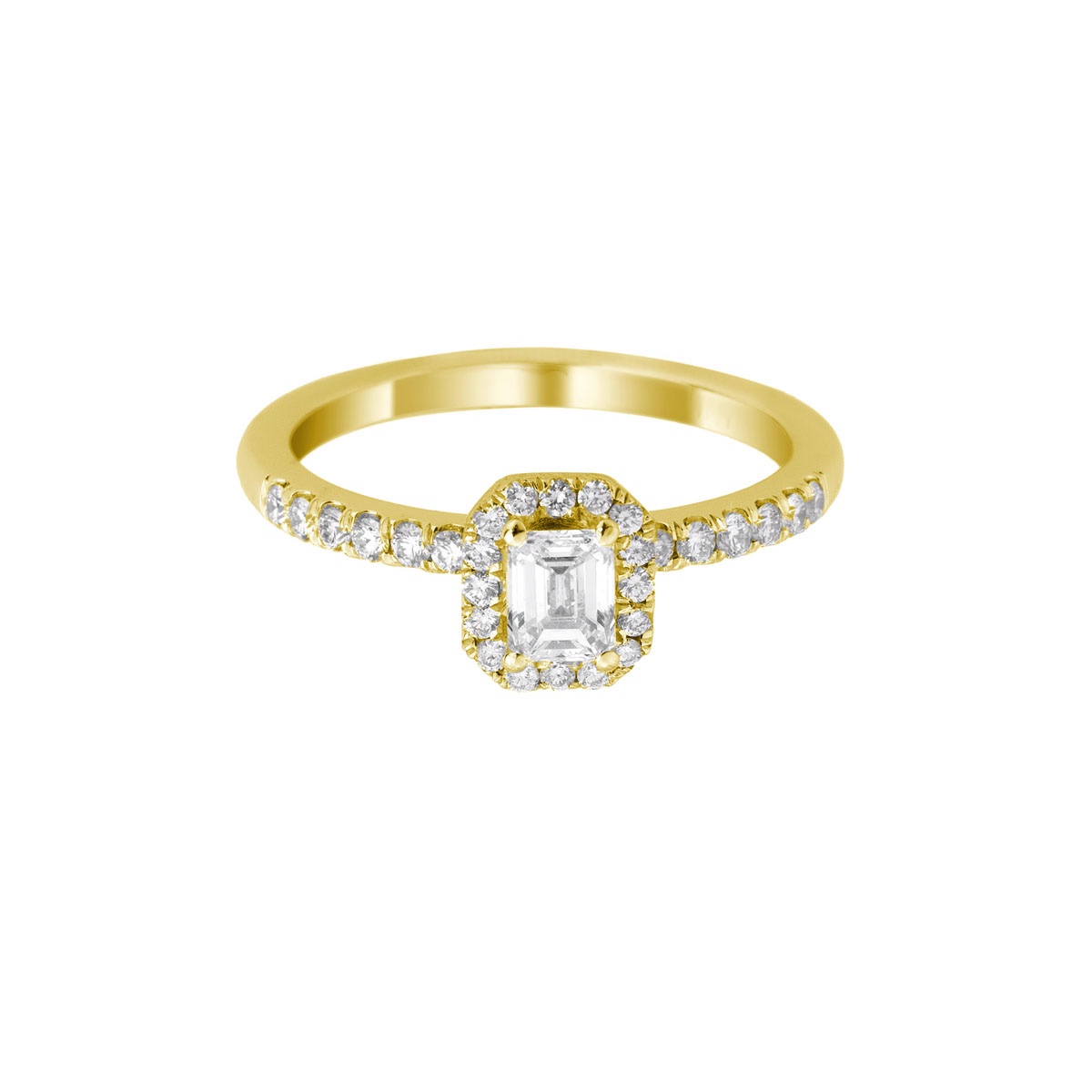 Μονόπετρο Χρυσό Κ18 Emerald Cut - Image 2