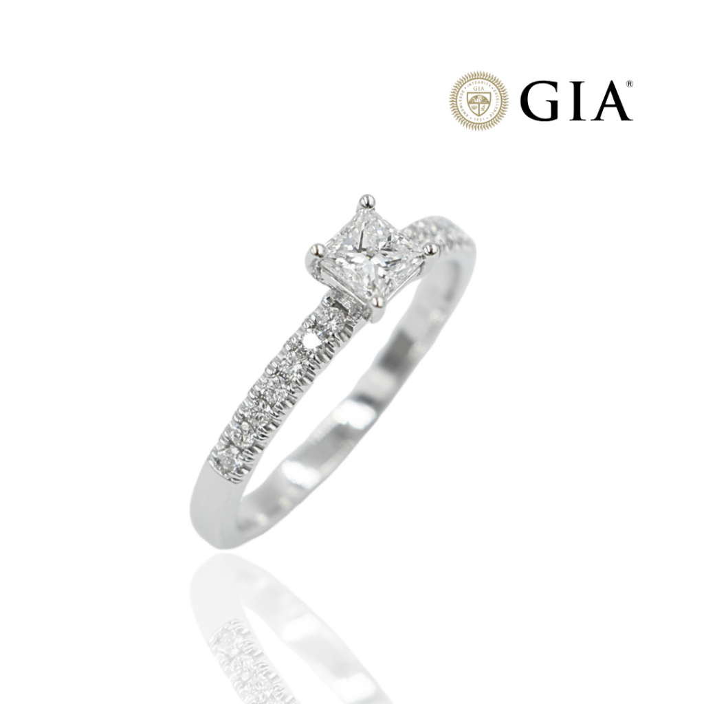 Μονόπετρο 0.36ct Πιστοποίηση GIA Princess Cut
