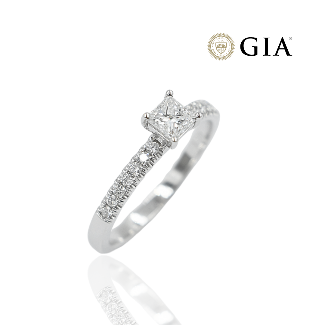 Μονόπετρο 0.36ct Πιστοποίηση GIA Princess Cut
