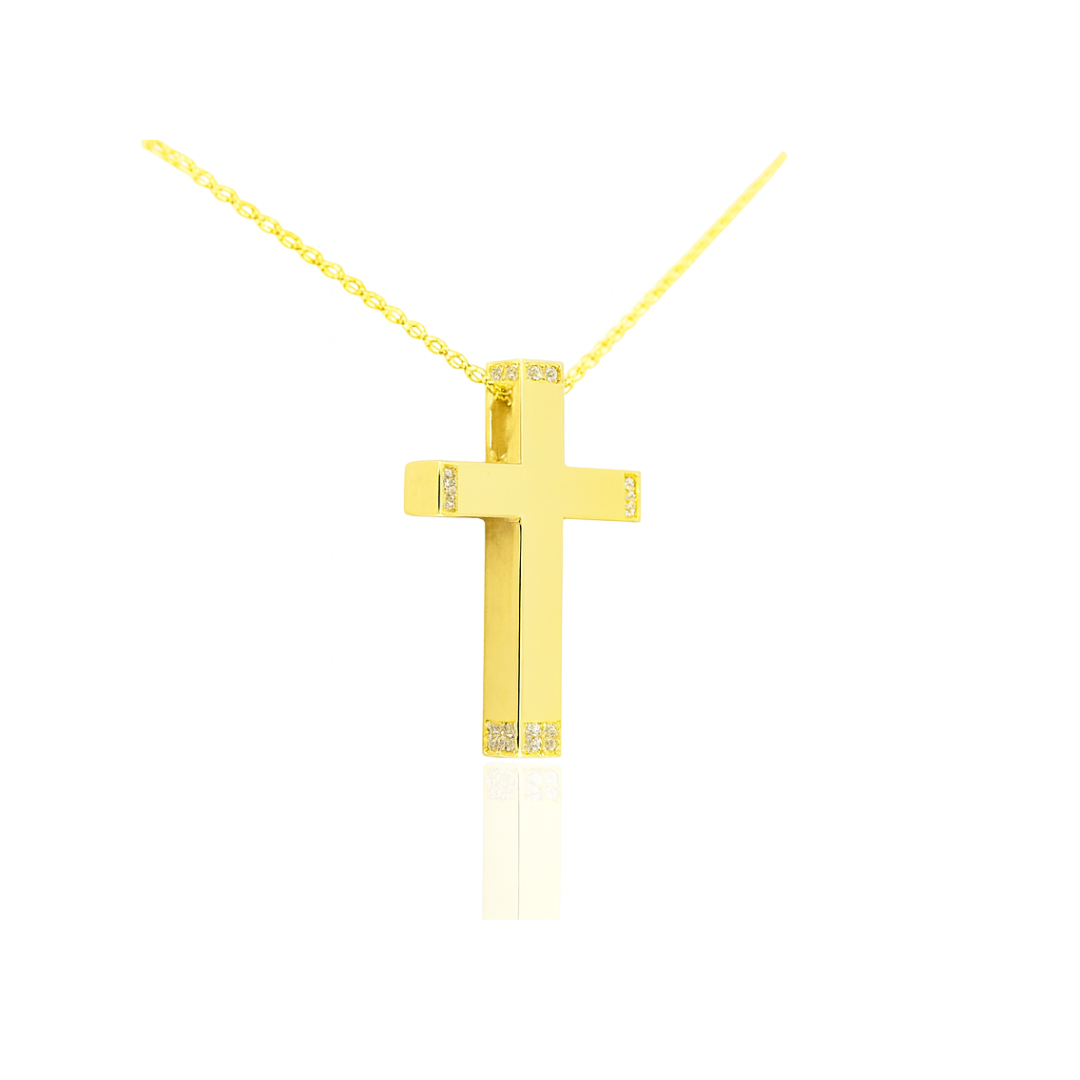 14K Baptism Cross Set with Chain - Image 2