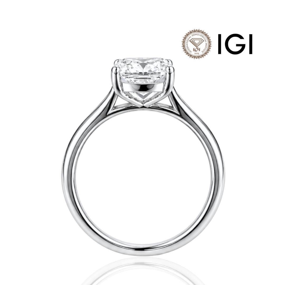 Μονόπετρο με Διαμάντι Εργαστηρίου IGI Cushion Cut 3.02ct - Image 2