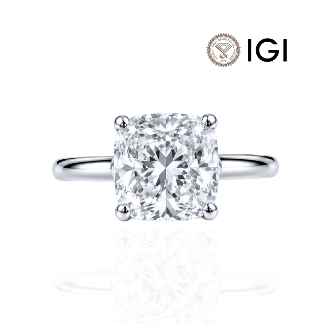 Μονόπετρο με Διαμάντι Εργαστηρίου IGI Cushion Cut 3.02ct - Image 3